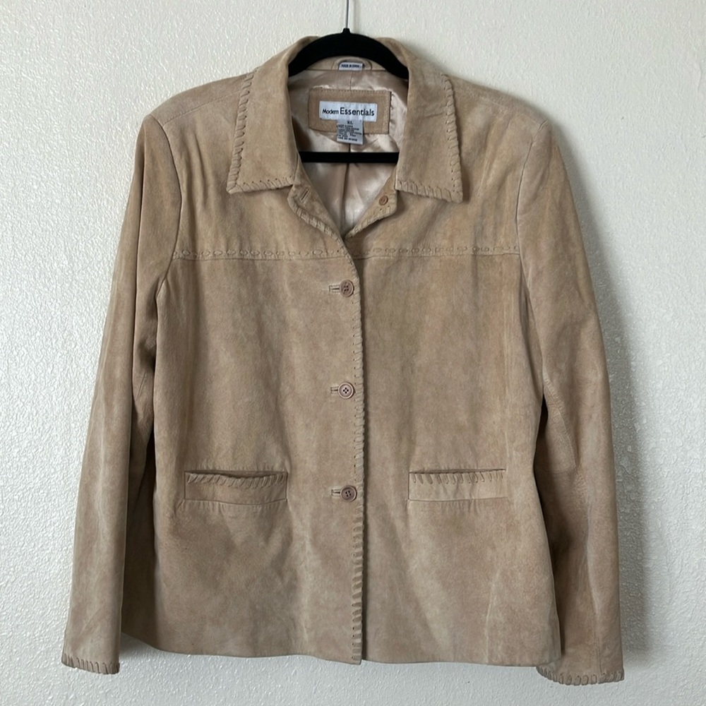 VTG Y2K Modern Essentials Suede Jacket, XL